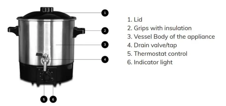 Electric Wax Melting Temperature Setting Melter Machine for Making Candle Commercial Catering Urn for Distributor